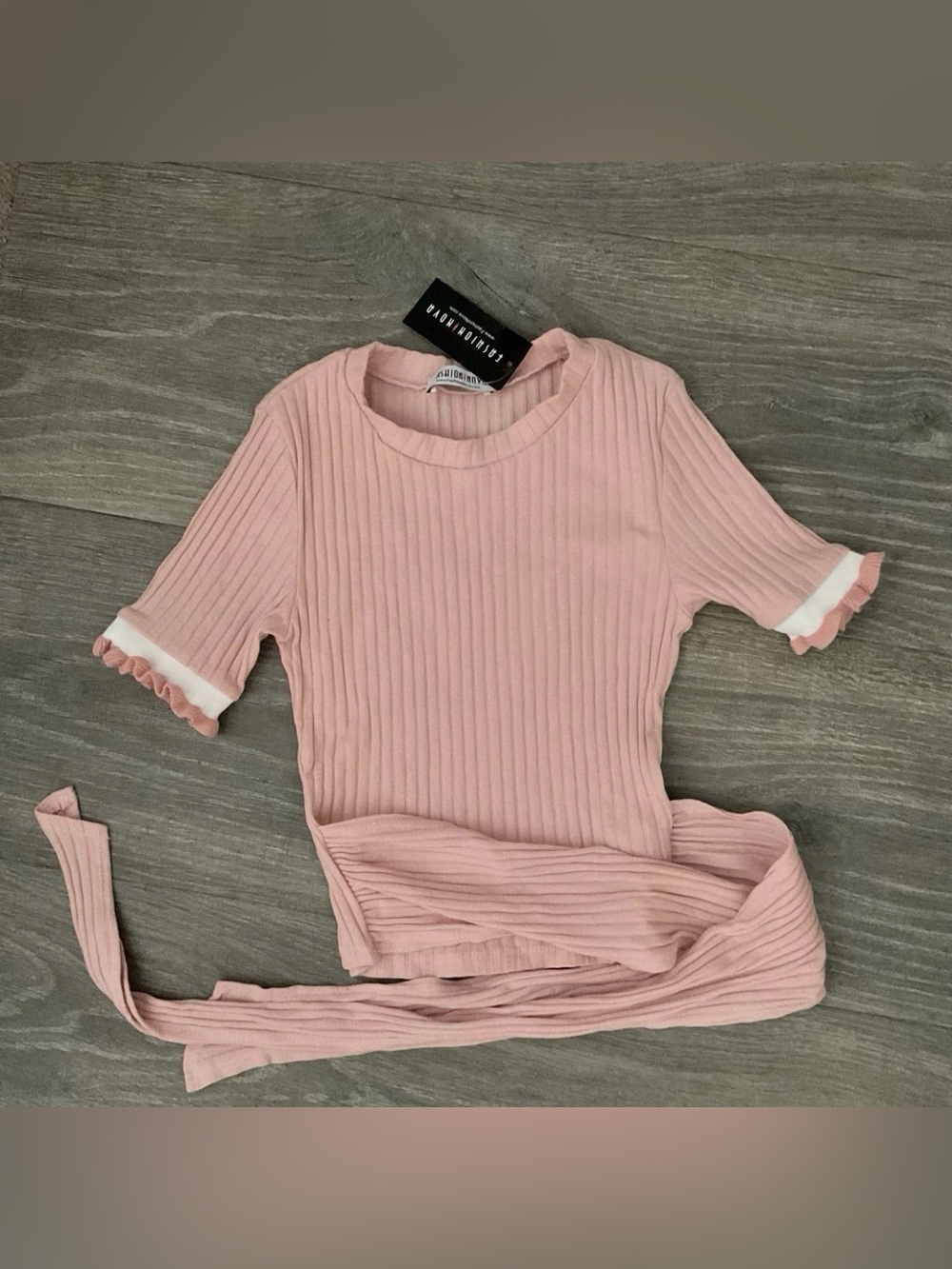 Fashion Nova Flirty Girl Ribbed Top S